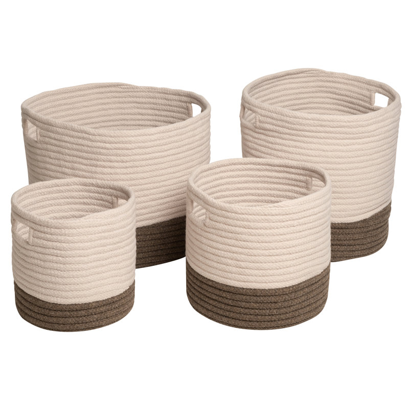 Fabric Basket With Handles 1, Brown, 20" H x 20" W x 16" D 