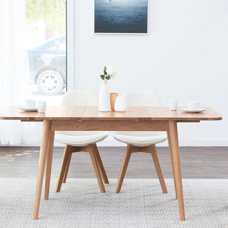 Table de salle à manger extensible en bois massif de 36,62 po Largeur du colis Chêne polyvalent 1,2 à 1,6 m, grattoir, pour la décoration intérieure