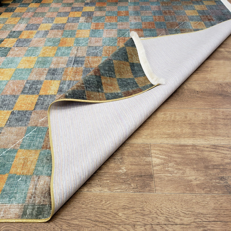 Tapis géométrique ambre Covin, Rectangle 5 pi 3 po x 7 pi 7 po