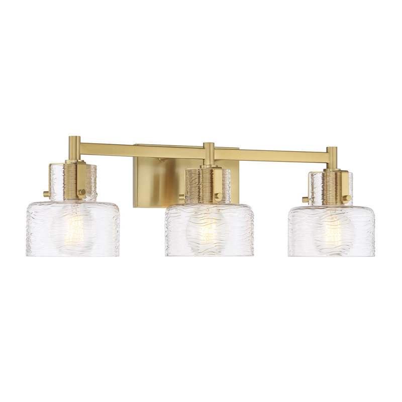 Éclairage pour salle de bain 3 lumières Savoy House Dover en laiton chaud, Laiton, H 8,25 po x l 25 po x P 6 po, 3 lumières