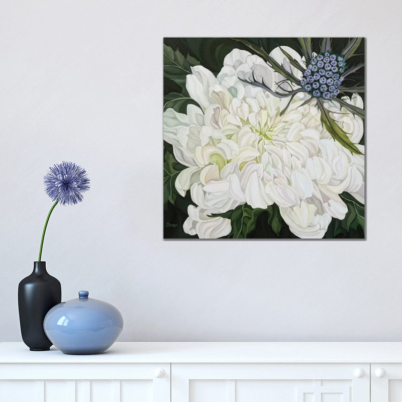 Chrysanthemum With Christmas Thistle by Jo Beer - Wrapped Canvas Print, 45.72 cm H x 45.72 cm W x 1.91 cm D