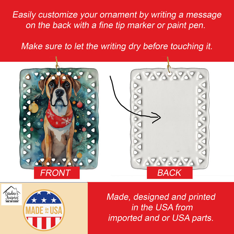 Ornement de Noël en porcelaine Boxer, Boxer 3390