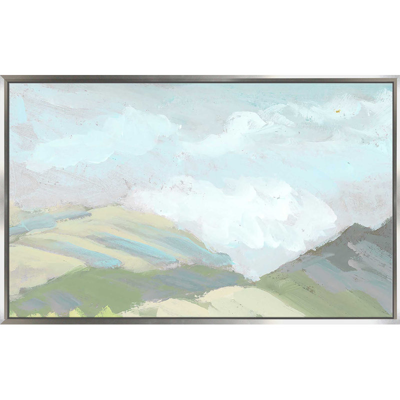 Hill View par Shel - Peinture, Cadre flottant argent, H 21,5 po x l 33,5 po x P 2 po