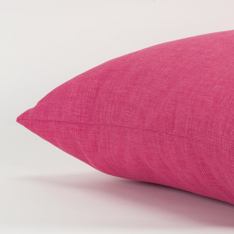22" Bright Pink Polyester Indoor/Outdoor Square Throw Pillow