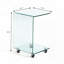 Table d'appoint et de bout en verre transparent en forme de C, petite table de bout en verre trempé