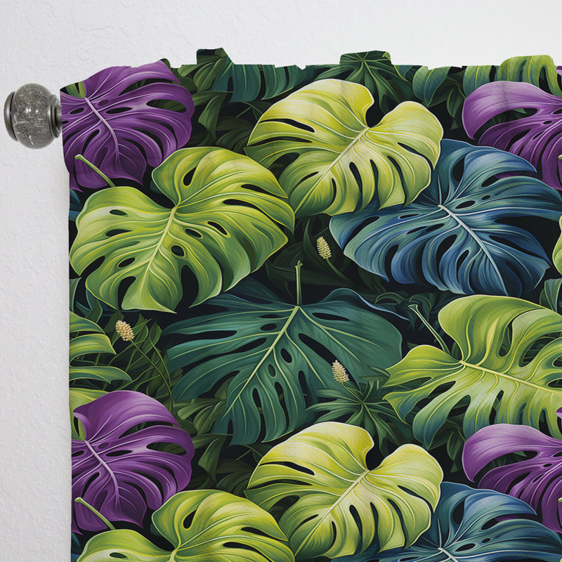 Monstera Enchantment Tropical Motif II - Rideau floral - Rideau obscurcissant - 1 panneau, L 52 po x L 95 po