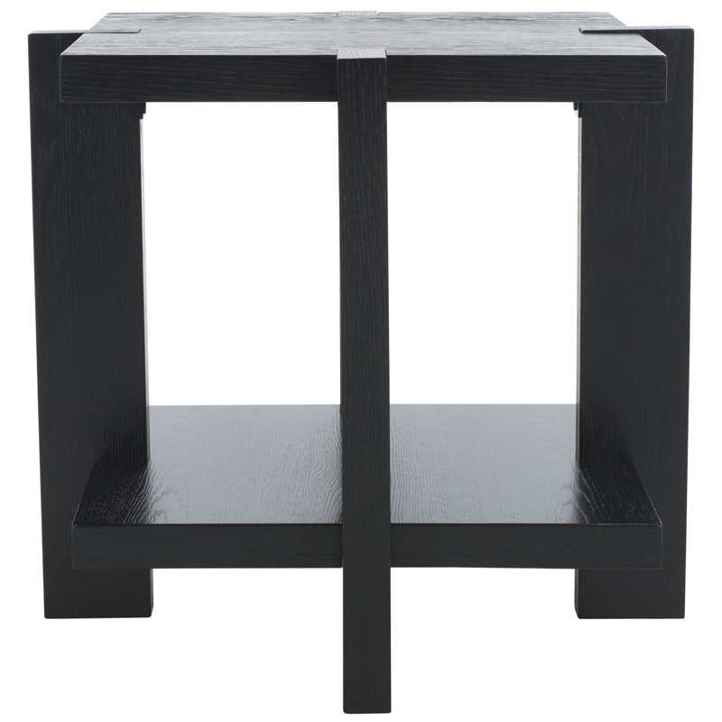 Quigley Square Wood Accent Table, Black