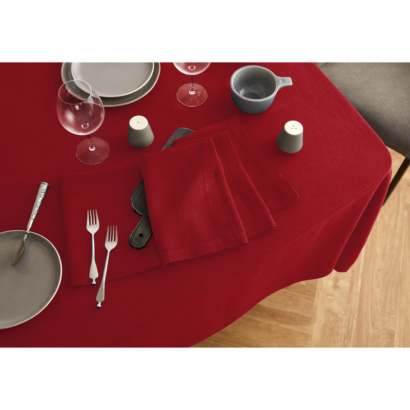 Sonoma - 100% Pure Linen Tablecloth (Prewashed), Red, 120" x 70"
