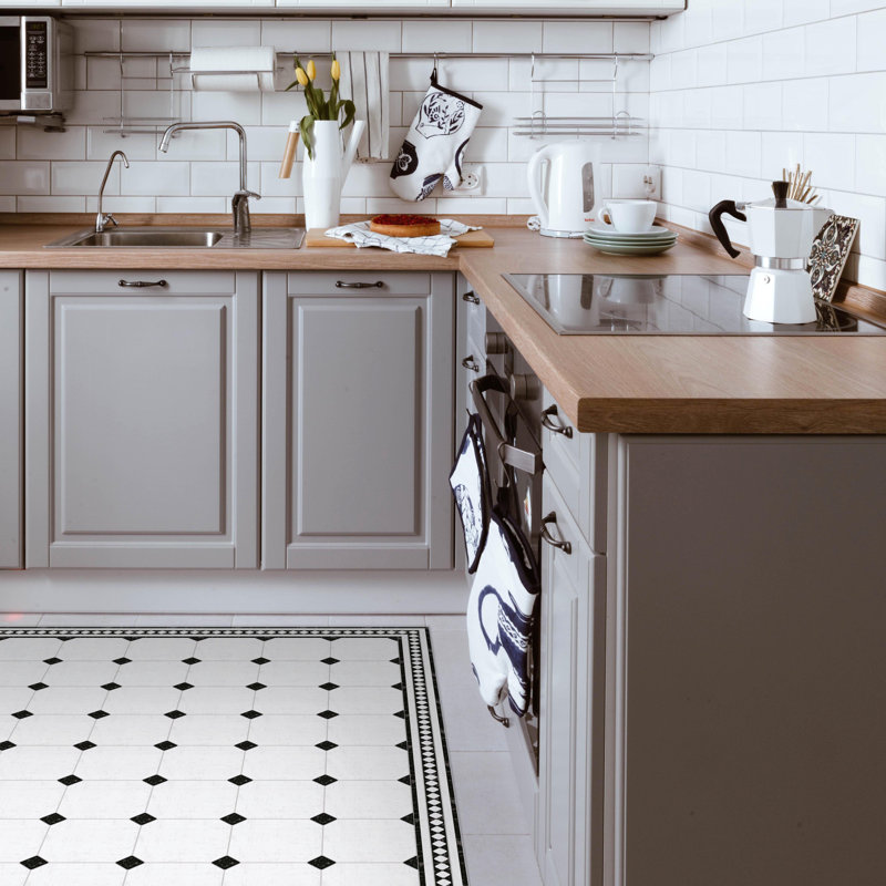 Lion Black Easy to Clean Vinyl Mat, Rectangle 2 pi 7 po x 6 pi 6 po
