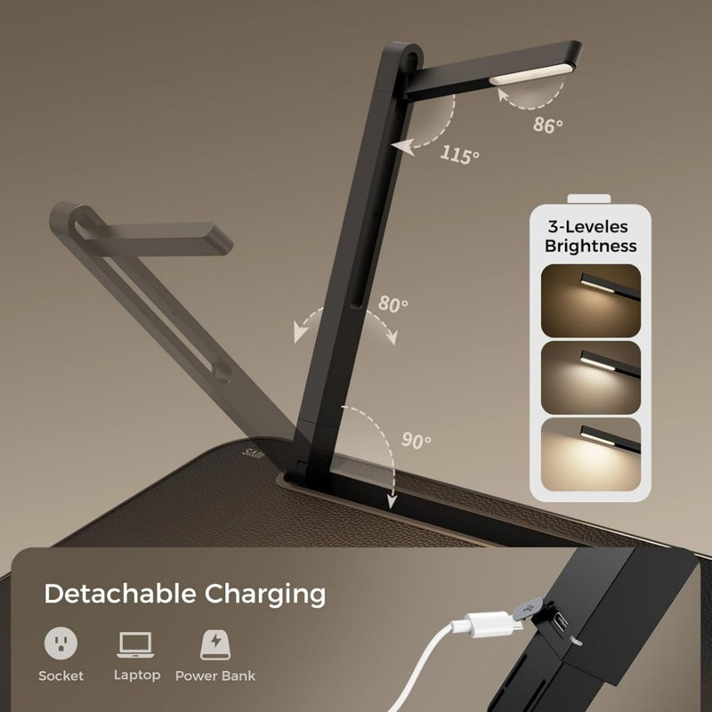 Black Small Folding Table, Height Tilt Adjustable Sofa Laptop Desk