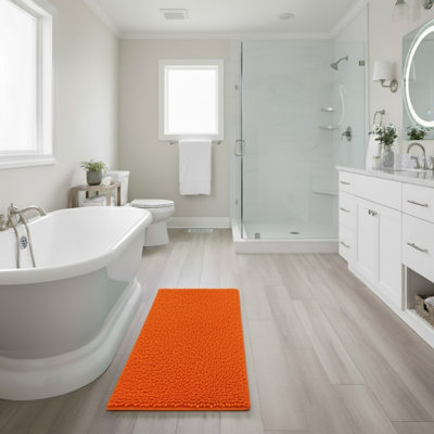 Tapis de bain en chenille 58 x 24 avec envers antidérapant - Mousse à mémoire de forme en chenille absorbante à velours épais