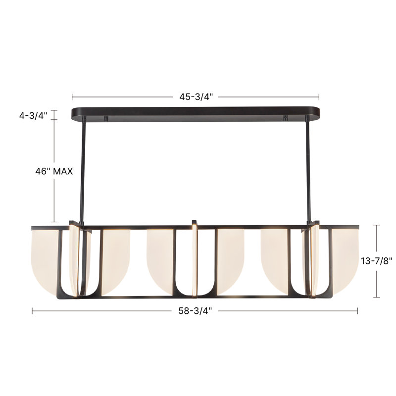 Anders 59-in Black dimmable LED Linear Pendant, Oil Rubbed Bronze