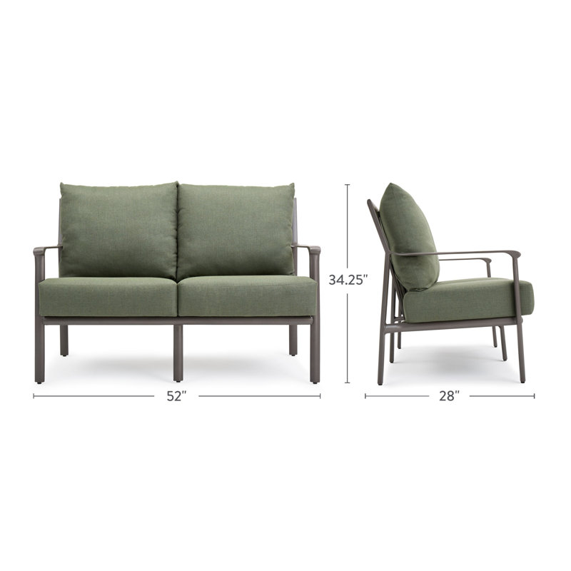 Outdoor 2 - Seat Loveseat, Green, Brown