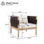Chaises longues rembourrées, corde en bois d'acacia, ensemble de patio moderne