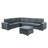 Isla 119" Gray Woven Fabric 7-Seater Sectional Sofa With Ottoman-1218731984