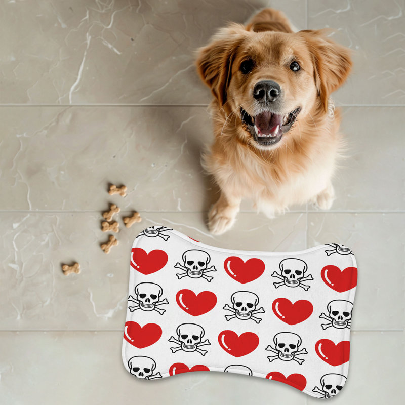 Eerie Heartbeat - 1 Piece Bone Shape Feeding Mat, XL (18")