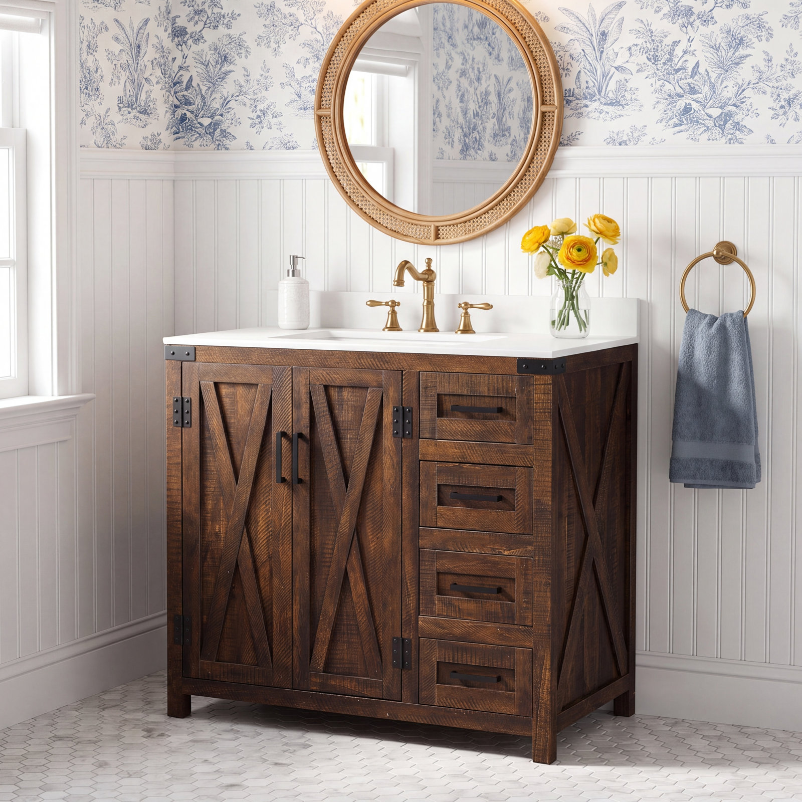 Slayton 36'' Single Bathroom Vanity, Espresso