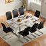 Ensemble de salle à manger pour 8 personnes Neithen, table de salle à manger rectangulaire moderne avec 8 chaises de salle à manger en similicuir de luxe