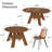43.3''-59'' Extendable Round Dining Table For 4-6, Mid Century Modern Wooden Round Table With Removable Leaves Space Saving, For Kitchen Living Room-123349321-123349323