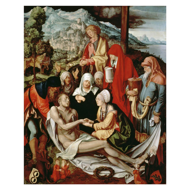 «Lamentation for Christ» par Albrecht Dürer - Estampe numérique, H 40 po x l 32 po