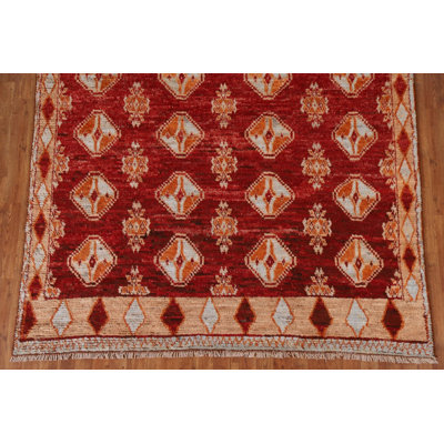 One-of-a-Kind 6'9" X 9'10" New Age Wool Area Rug in Red