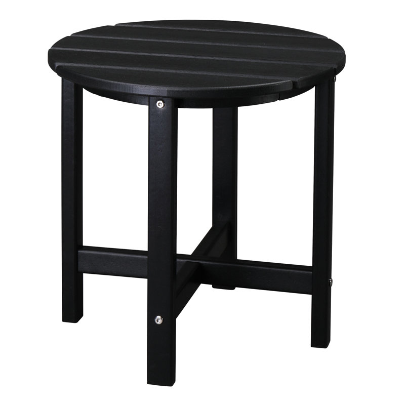 Round Outdoor Side Table , 45.7cm cm W 45.7cm cm D, Black
