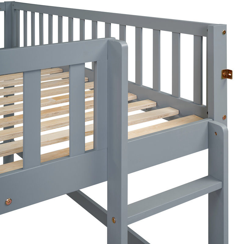 Lit mezzanine Jaeshawn, Double, gris