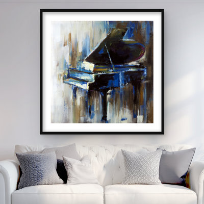Abstrait piano à queue - reproduction encadrée avec passe-partout pour la décoration intérieure