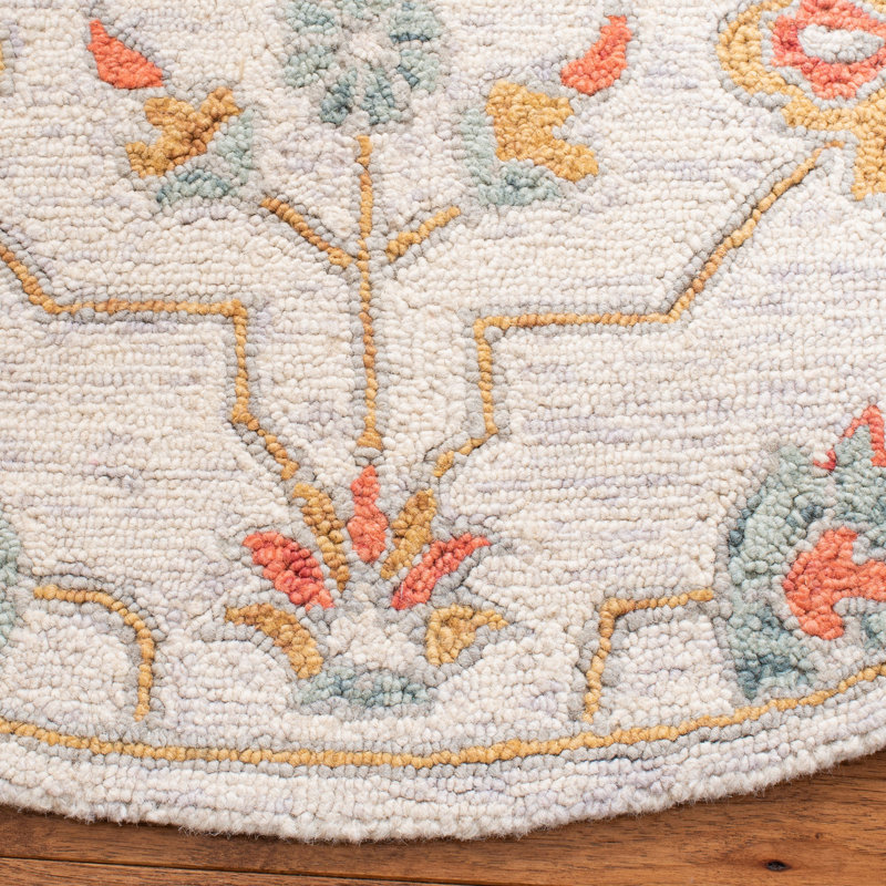 Barbuda Hand Tufted Wool And Cotton With Latex Oriental Rug, Round 5'