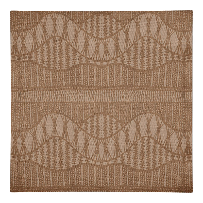 Cotton Twill Abstract Rectangle Napkin, Brown
