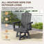 Chaise Adirondack pivotante en plastique gris PEHD-132055736