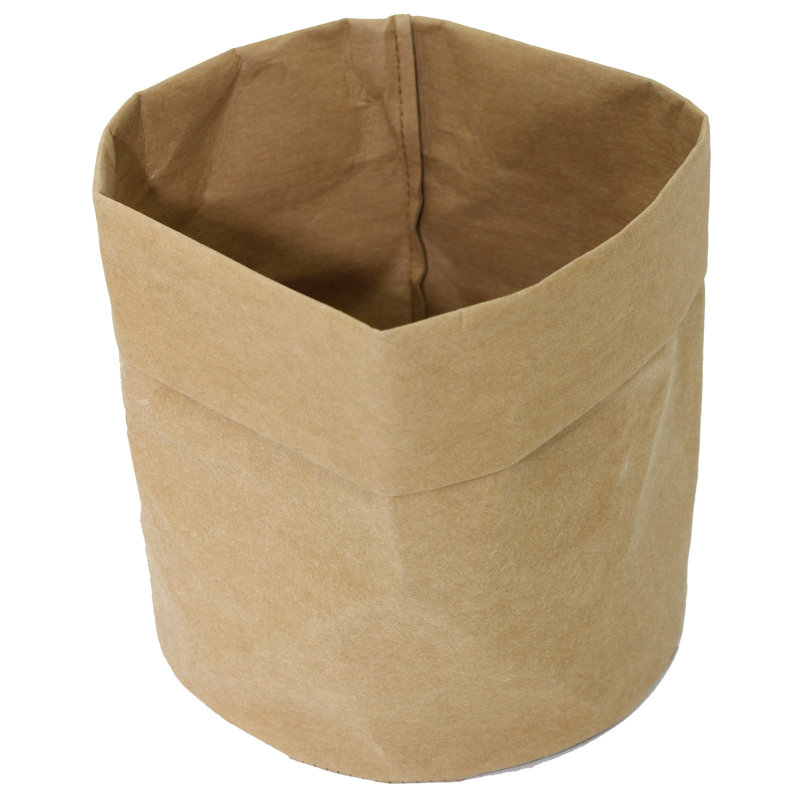 Cube ou bac de rangement rond en papier, H 6,5 po x l 7 po x P 7 po, Gris