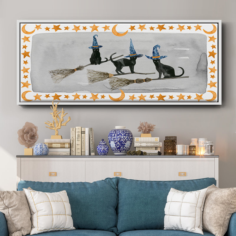 Black Cat Collection D- Framed Canvas, 20" H x 50" W