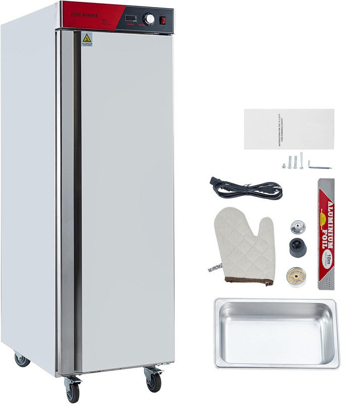 Chauffe-plat en acier inoxydable avec armoire à eau chaude de 850 W et porte de restaurant de 71 po
