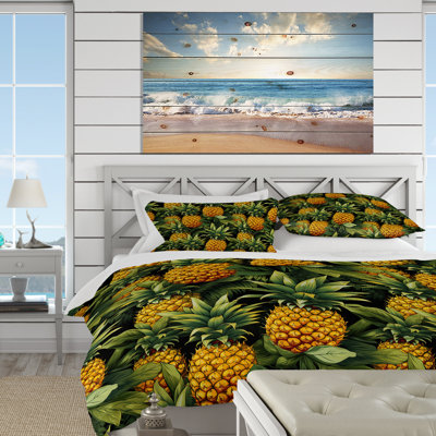 Pineapple Delight Tropical Pattern V Duvet Cover