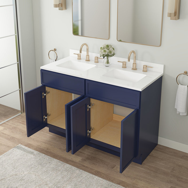 Base de meuble-lavabo double 48 po seulement, Bleu