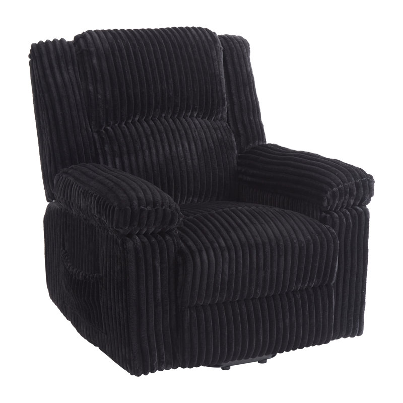Fauteuil inclinable en velours côtelé, canapé inclinable manuel avec accoudoirs coussinés et poche latérale, capacité de 400 lb