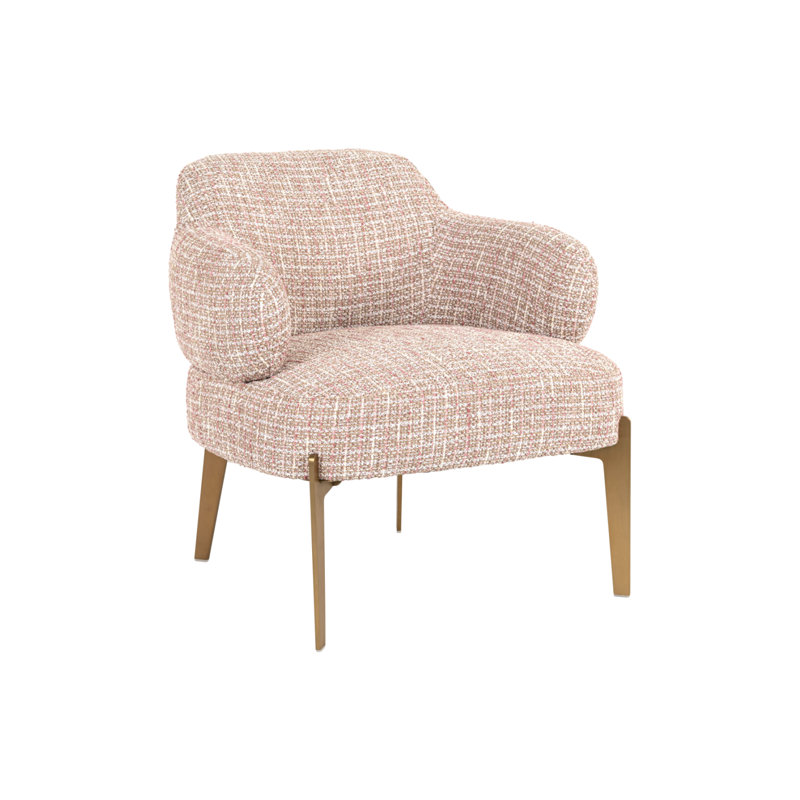 Fauteuil d'appoint Venus, Rose tendance, Doré