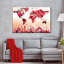 «Rose Gold World Map», reproduction sur toile-1138046768
