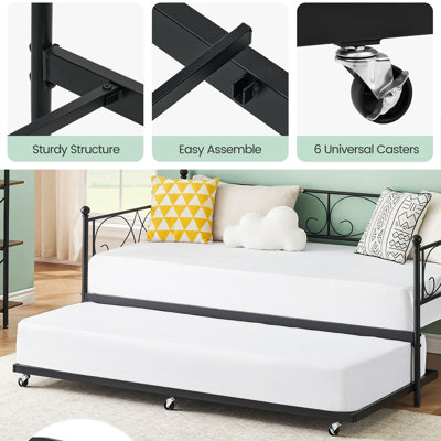 Twin Size Daybed And Trundle Frame Set