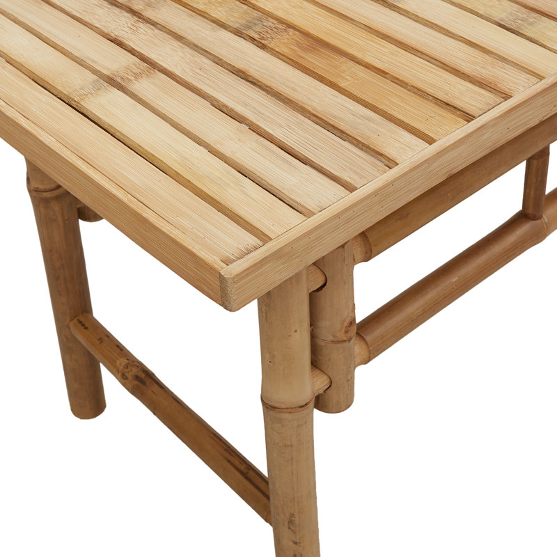 Solid Wood Bamboo Outdoor Bench, 45cm H x 80cm W x 38cm D