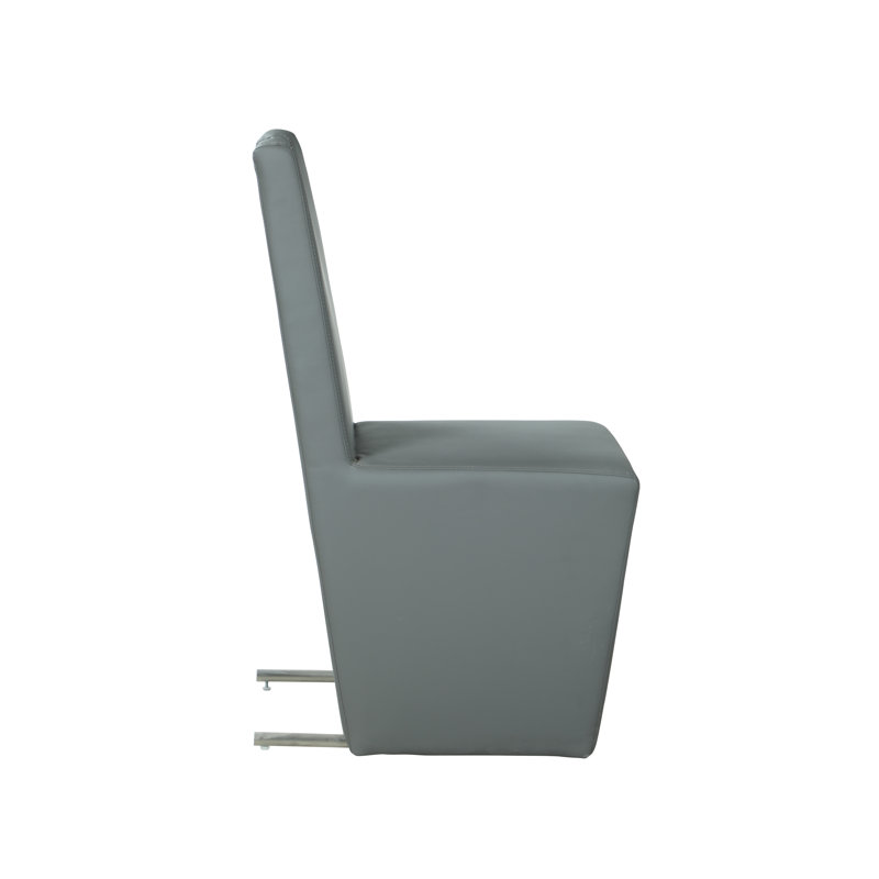 Gray Faux Leather Upholstered Parsons Side Chair