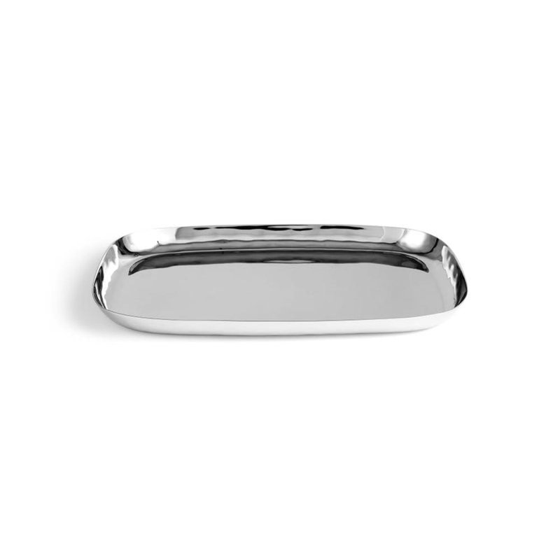 Reflective Stainless Steel Platter, 1" H x 11" W x 16.25" L