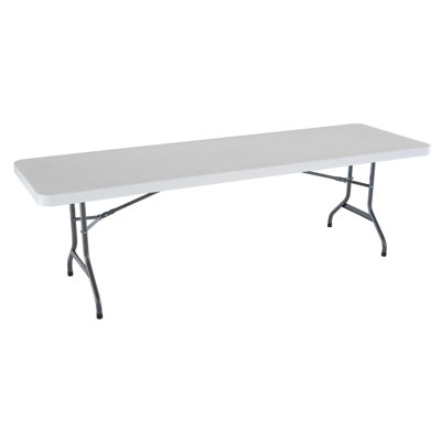 Lifetime Rectangle Commercial 8' Folding Table, White Granite Grey - Single