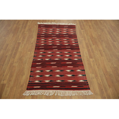 Hand-Woven Wool Kilim Turkish Rug 3x6