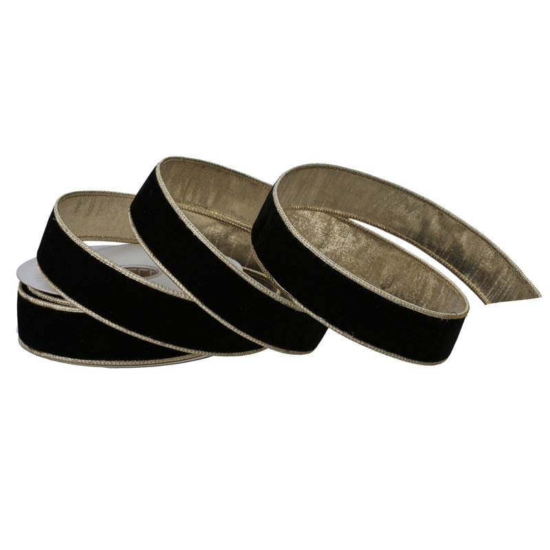 Velours de qualité supérieure de 1,5 po x 10 po avec rebord doré