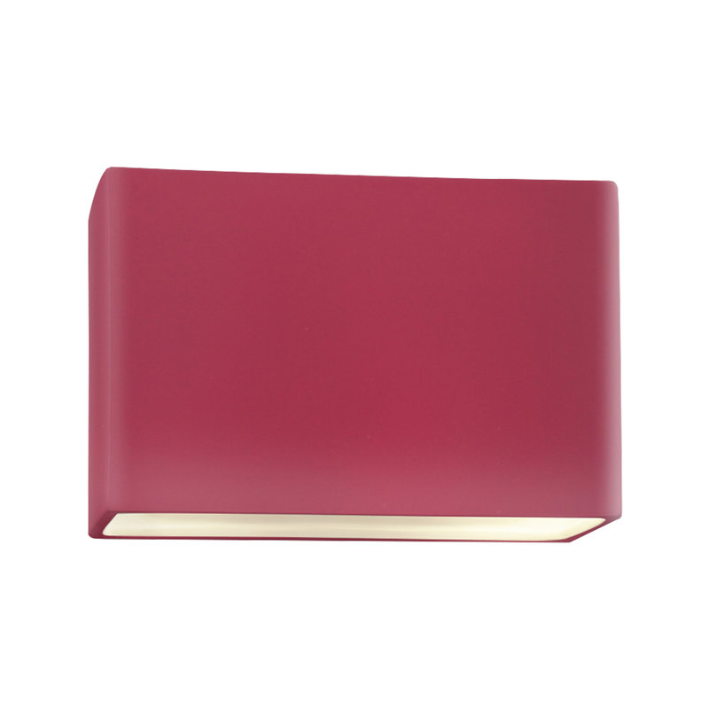 Bergen Beach Ceramic Wall Light, 8" H x 16.5" W x 4" D, Cerise