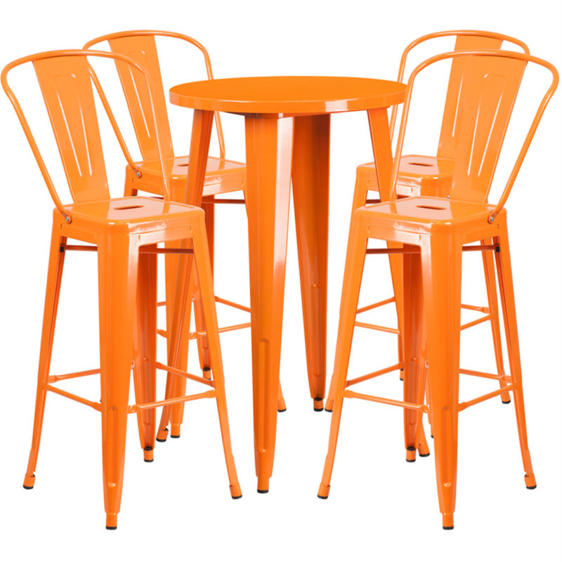 Ensemble de tables de bar Williamston, Orange, H 41 po x l 30 po x L 30 po