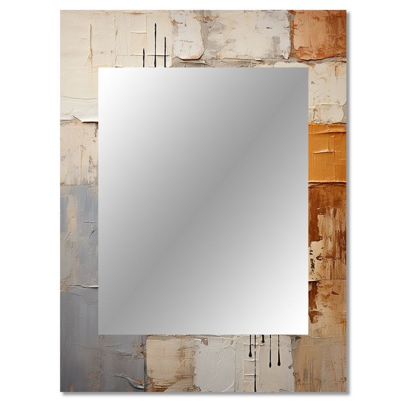 Abstraction I - Abstract Collages Decorative Mirror, Modern Wall Mirror, Printed Metal Art, 40" x 30"