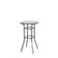 Pcs Outdoor Bar Set With Swivel Bar Chairs And Dpc Wood-like Round Bar Table In Grey